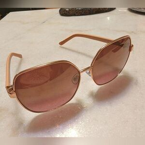 OSCAR DE LA RENTA OVERSIZED BLUSH Peach FRAMED SUNGLASSES